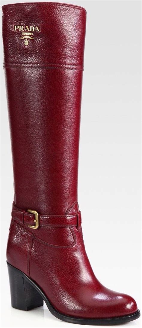 prada red wedge leather boots|Prada leather boots women.